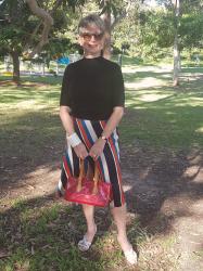 MY NEW MAXI SKIRT IN BOLD STRIPES