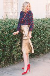 Gold Midi Skirt