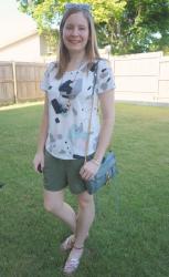 White Printed Tees and Soft Shorts With Cross Body Bags: Weekday Wear Link Up