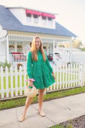 Long-sleeved Green Dresses for Winter