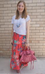 Weekday Wear Link Up Kmart Floral Maxi Dresses and Balenciaga Bags