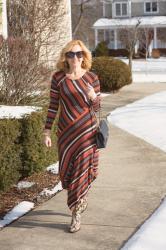 Striped Statement Maxi Dress Love