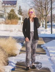 How to Style Joggers in Winter | Leopard Print Joggers