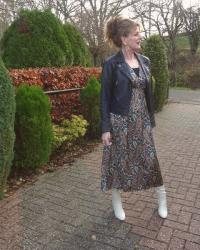 Paisley Print Dress & Fancy Friday linkup