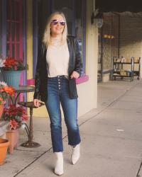 Faux Leather Blazer | Stylish Outfit Idea