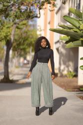 Mock Neck Top + High Rise Pants