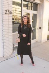 Wardrobe Re-Wear: Black Midi Dress for the Office (Look 1 of 3)