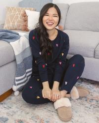 Heart print loungewear for Valentine’s Day