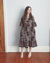 Border-print Myosotis Dress