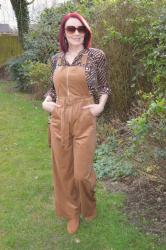 Tan Cord Dungarees and Vintage Shirt + Style With a Smile Link Up