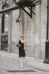 Snake Print Boots and a Sweater Dress