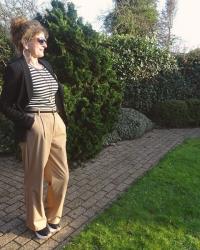 Beige Trousers & Fancy Friday linkup