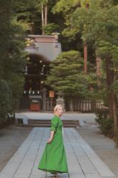 OOTD | グリーン刺繍ワンピースと鎌倉
