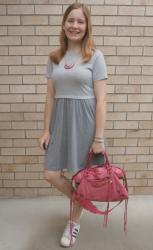 Neutral Dresses And Pink Balenciaga City Bag