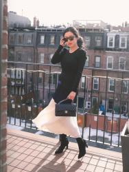 Colorblock Pleated Skirt for Winter vs Warm Weather