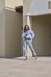 HOW TO STYLE BLUE JEANS WITH A BLUE SHIRT AND LOOK POLISHED