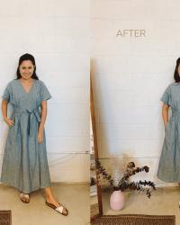 Luna Wrap Dress: Before and After