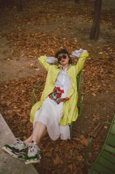 How to pull off a neon trench coat