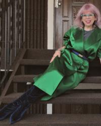 Fancy Friday: Green Satin and Blue Velvet