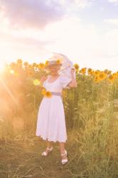 Sunset in the Sunflowers