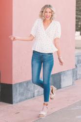 Spring Peplum Wrap Top
