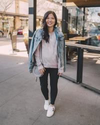 Denim Jacket + Tie Dye Sweatshirt