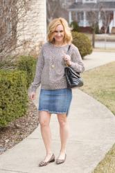 Bringing Leopard Love to a Denim Pencil Skirt