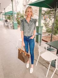 Target Chambray Ruffle Sleeve Top – Just $29!