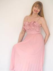 Romantic Ruffle Bodice Pleated Dress