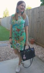 Floral Dresses, Sneakers And Rebecca Minkoff Regan Bag: Weekday Wear Link Up