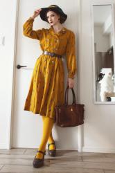 

Another solo walk outfitTaking out my yellow vintage dress...