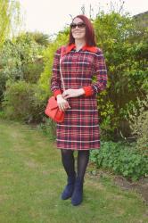 Vintage Plaid  Jersey Dress + Style With a Smile Link Up