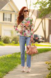 Bold Floral with Light Denim