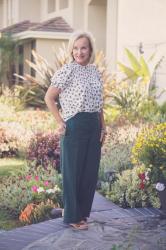 Easy-Fit Twill Wide-Leg Pants for Spring