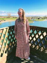 Long Floaty Floral Maxi Dress And White Converse Shoes