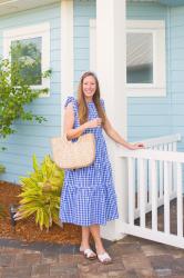 J.Crew Gingham Tiered Dress For Spring/Summer