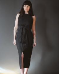 Axis Dress in Black Denim