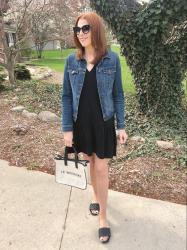 Denim Jacket & Black Dress