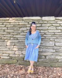 Adventures in Thrifting Part 10: Shades of Blue, Big Earrings & #SpreadTheKindness Link Up #224