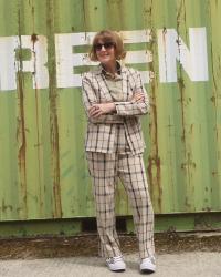 Primark suit and Converse boots - a cool and stylish work outfit