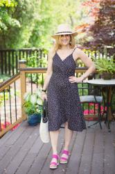 Summer Ready in a Black Polka Dot Sundress