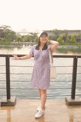 Baseball Hat and Floral Dress Outfit