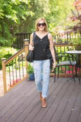 Black Cami Tank Top with a Bit of Edge