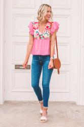 Pink Embroidered Top