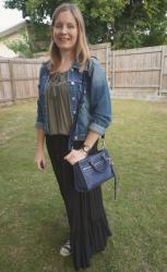 Embroidered Tops, Denim Jackets, Maxi Skirts and Micro Bedford Bag: Weekday Wear Link Up
