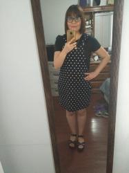 Outfit propio: Peto vestido polka dots.