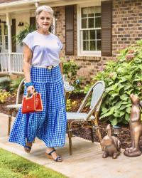 a gingham maxi skirt