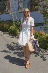 Summer Style: Eyelet Dress + Straw Tote