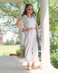 Thursday Moda 265: Stripes on Stripes with the Chicest Overalls.
