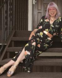 Funky Friday: Dark Floral Jumpsuit With Matchy Copper